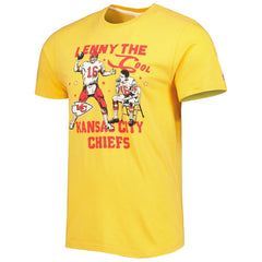 Len Dawson Kansas City Chiefs Homage Unisex Caricature Retired Player Tri-Blend T-Shirt Gold | NFL