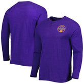 Phoenix Suns Concepts Sport Left Chest Henley Raglan Long Sleeve Top Heathered Purple - NBA