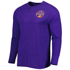 Phoenix Suns Concepts Sport Left Chest Henley Raglan Long Sleeve Top Heathered Purple - NBA