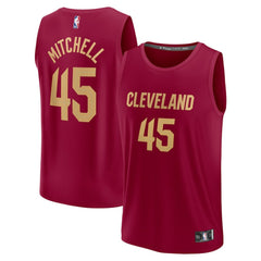 Donovan Mitchell Cleveland Cavaliers Fast Break Replica Jersey Icon Editi- Wine - NBA
