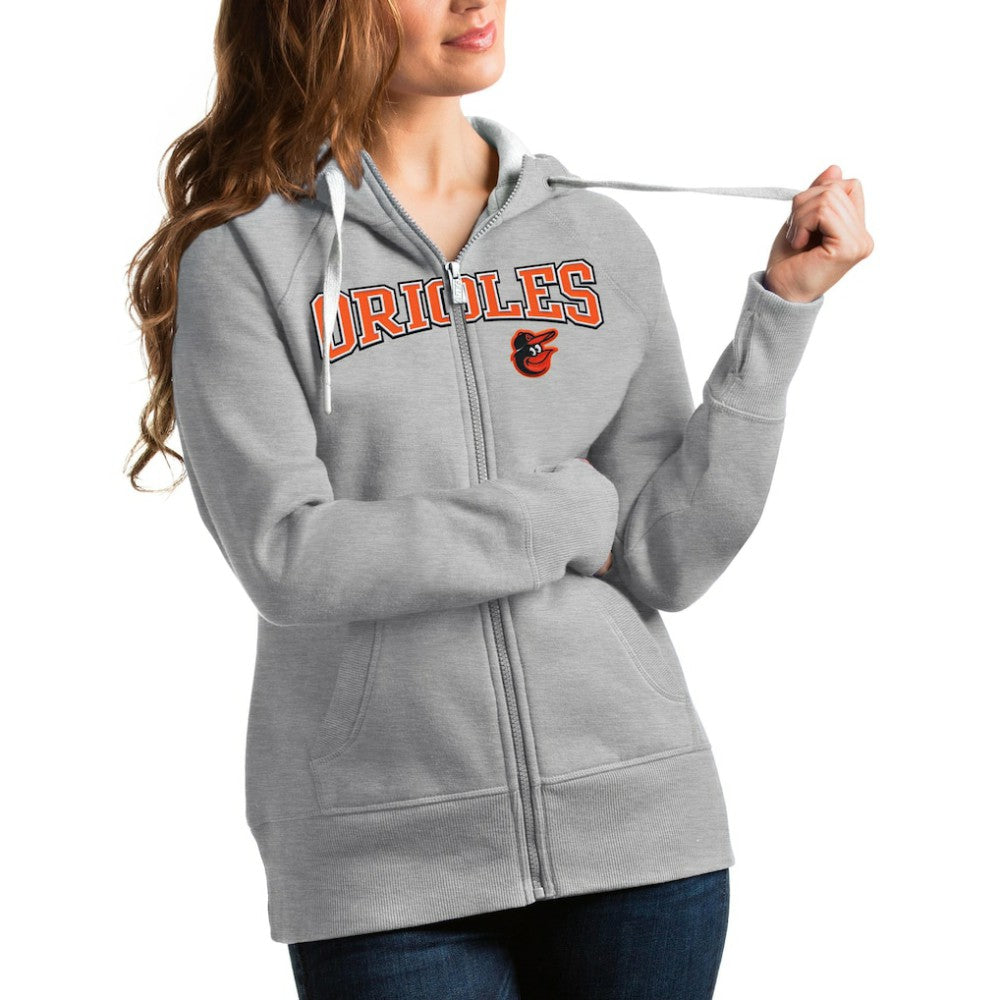 Baltimore Orioles Antigua Women's Team Logo Victory Full-Zip Hoodie - MLB