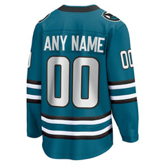 San Jose Sharks Fanatics Home Breakaway Custom Jersey - Teal - NHL