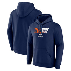 Denver Broncos Let's Ride Pullover Hoodie Navy | NFL