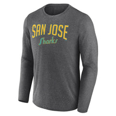 San Jose Sharks Fanatics Special Edition 2.0 Scoring Chance Long Sleeve T-Shirt - Heather Charcoal - NHL