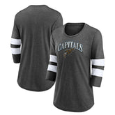 Washington Capitals Fanatics Women's Special Edition 2.0 Barn Burner 3/4 Sleeve T-Shirt - Heather Charcoal - NHL