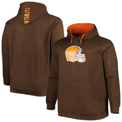 Cleveland Browns Big & Tall Logo Pullover Hoodie Brown | NFL