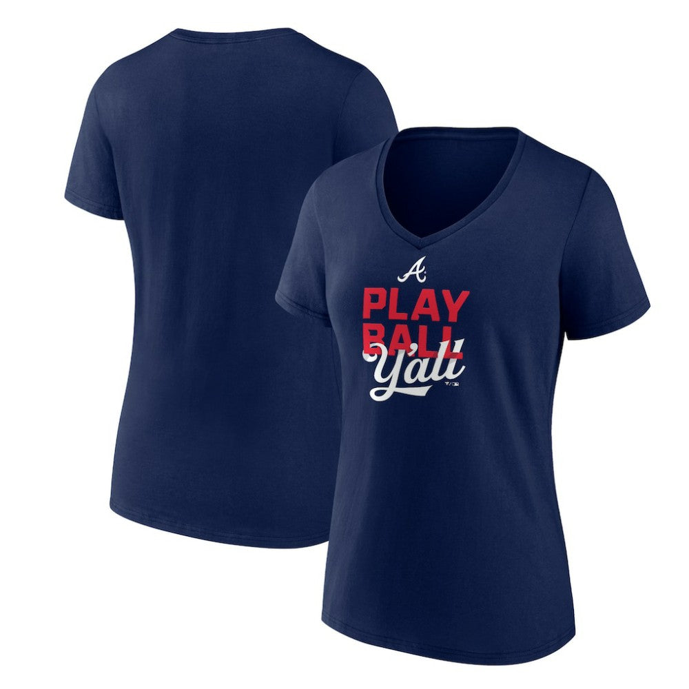 Atlanta Braves Women's Play Ball V-Neck T-Shirt - MLB