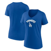 Los Angeles Dodgers Women's Vamos V-Neck T-Shirt - MLB