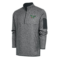 Philadelphia Eagles Antigua Throwback Fortune Quarter-Zip Pullover Jacket Heather Charcoal | NFL