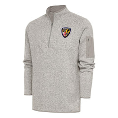 Baltimore Ravens Antigua Throwback Fortune Quarter-Zip Pullover Jacket Oatmeal | NFL