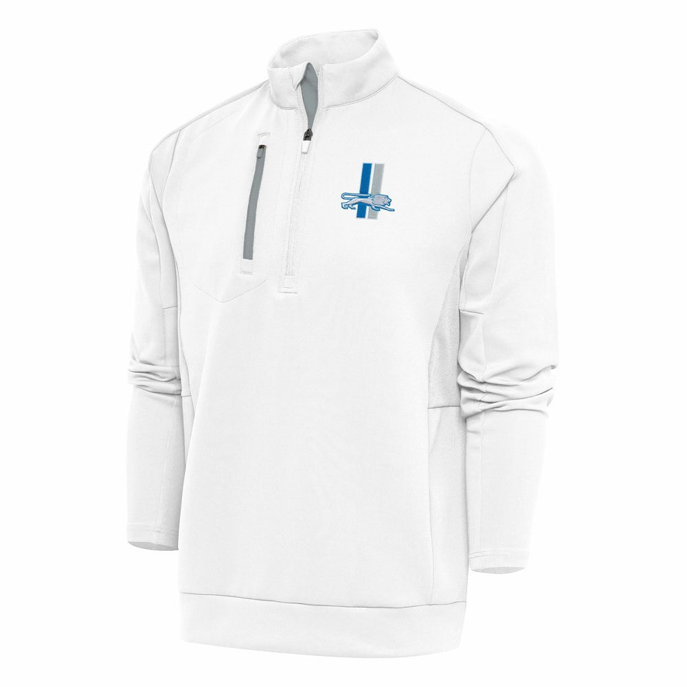 Detroit Lions Antigua Team Logo Throwback Generation Quarter-Zip Pullover Top White | NFL