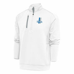 Detroit Lions Antigua Team Logo Throwback Generation Quarter-Zip Pullover Top White | NFL