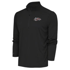 Cincinnati Bengals Antigua Team Logo Throwback Tribute Quarter-Zip Pullover Top Charcoal | NFL