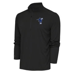 Indianapolis Colts Antigua Team Logo Throwback Tribute Quarter-Zip Pullover Top Charcoal | NFL