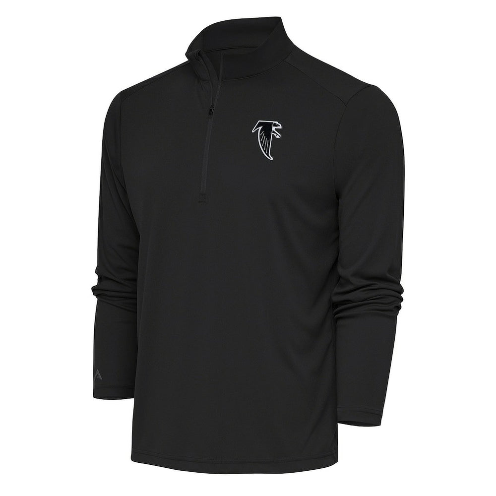 Atlanta Falcons Antigua Team Logo Throwback Tribute Quarter-Zip Pullover Top Charcoal | NFL