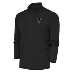 Atlanta Falcons Antigua Team Logo Throwback Tribute Quarter-Zip Pullover Top Charcoal | NFL