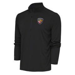 Baltimore Ravens Antigua Team Logo Throwback Tribute Quarter-Zip Pullover Top Charcoal | NFL