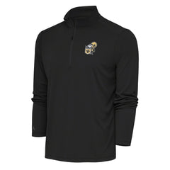 New Orleans Saints Antigua Team Logo Throwback Tribute Quarter-Zip Pullover Top Charcoal | NFL