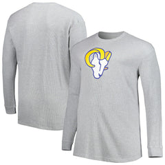 Los Angeles Rams Big & Tall Waffle-Knit Thermal Long Sleeve T-Shirt Heather Gray | NFL