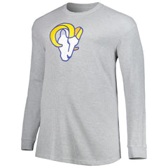 Los Angeles Rams Big & Tall Waffle-Knit Thermal Long Sleeve T-Shirt Heather Gray | NFL