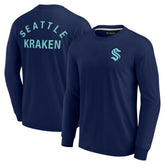 Seattle Kraken Fanatics Unisex Elements Super Soft Long Sleeve T-Shirt - Navy - NHL