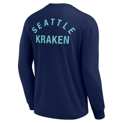 Seattle Kraken Fanatics Unisex Elements Super Soft Long Sleeve T-Shirt - Navy - NHL