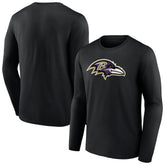 Baltimore Ravens Primary Team Logo Long Sleeve T-Shirt Black | NFL