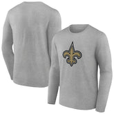 New Orleans Saints Primary Team Logo Long Sleeve T-Shirt Gray | NFL