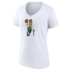 Boston Celtics Women's Alternate Logo V-Neck T-Shirt White - NBA