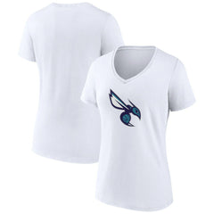 Charlotte Hornets Women's Alternate Logo V-Neck T-Shirt White - NBA