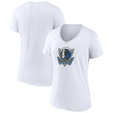 Dallas Mavericks Women's Alternate Logo V-Neck T-Shirt White - NBA