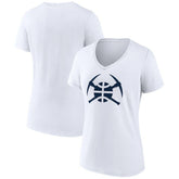 Denver Nuggets Women's Alternate Logo V-Neck T-Shirt White - NBA