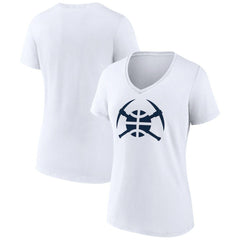 Denver Nuggets Women's Alternate Logo V-Neck T-Shirt White - NBA