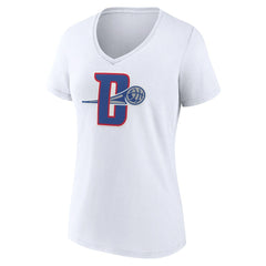 Detroit Pistons Women's Alternate Logo V-Neck T-Shirt White - NBA