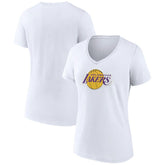 Los Angeles Lakers Women's Alternate Logo V-Neck T-Shirt White - NBA