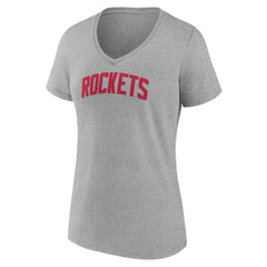 Houston Rockets Women's Alternate Logo V-Neck T-Shirt Heather Gray - NBA