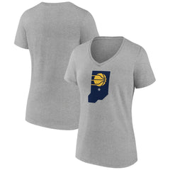 Indiana Pacers Women's Alternate Logo V-Neck T-Shirt Heather Gray - NBA