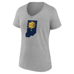 Indiana Pacers Women's Alternate Logo V-Neck T-Shirt Heather Gray - NBA