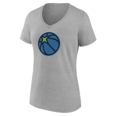 Minnesota Timberwolves Women's Alternate Logo V-Neck T-Shirt Heather Gray - NBA
