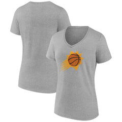 Phoenix Suns Women's Alternate Logo V-Neck T-Shirt Heather Gray - NBA