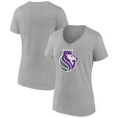 Sacramento Kings Women's Alternate Logo V-Neck T-Shirt Heather Gray - NBA