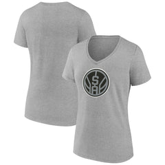 San Antonio Spurs Women's Alternate Logo V-Neck T-Shirt Heather Gray - NBA