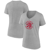 Toronto Raptors Women's Alternate Logo V-Neck T-Shirt Heather Gray - NBA
