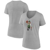 Boston Celtics Women's Alternate Logo V-Neck T-Shirt Gray - NBA