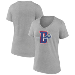 Detroit Pistons Women's Alternate Logo V-Neck T-Shirt Gray - NBA
