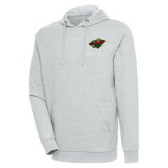 Minnesota Wild Antigua Action Chenille Pullover Hoodie - Heather Gray - NHL