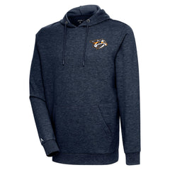 Nashville Predators Antigua Action Chenille Pullover Hoodie - Heather Navy - NHL
