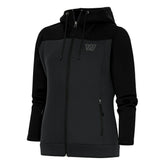 Washington Commanders Antigua Women's Tonal Logo Protect Full-Zip Hoodie Jacket Black/Charcoal | NFL