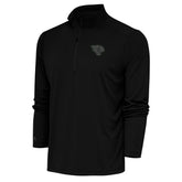 Jacksonville Jaguars Antigua Tonal Logo Tribute Quarter-Zip Pullover Top Black | NFL