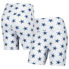 Dallas Cowboys Women's Allover Print Biker Shorts White | NFL
